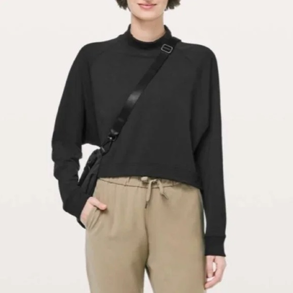 lululemon athletica Tops - RARE Lululemon Up High Pullover UK Release Cropped Sweatshirt Black